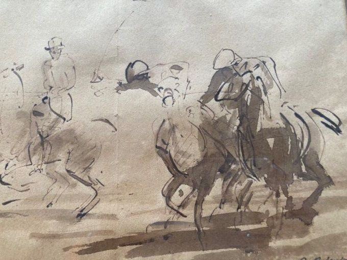 Pierre Olivier Dubaut. Les joueurs de Polo. VENDU 