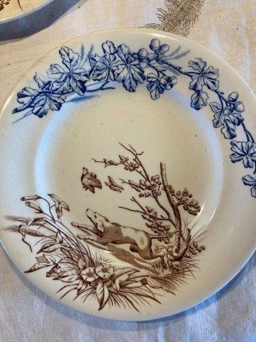2 assiettes Terre de fer Chasse